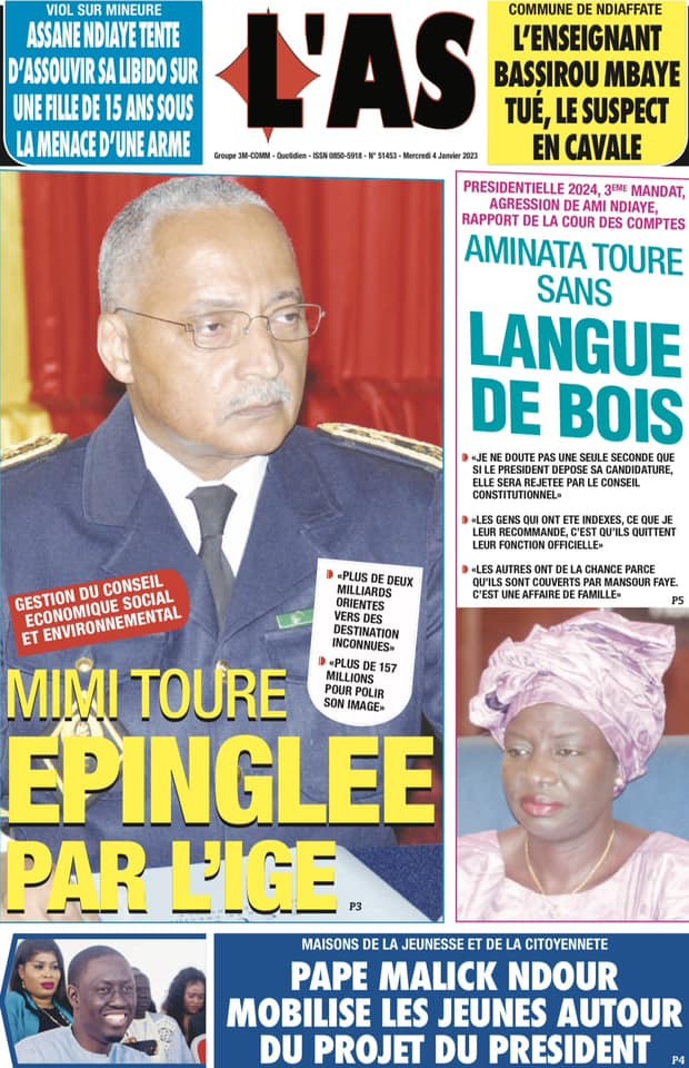 1-Le PM Amadou Ba Et Mimi Touré à La Une